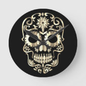 Stylish skull clock runde wanduhr (Vorderseite)