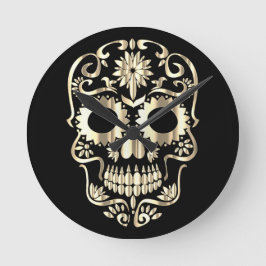 Stylish skull clock runde wanduhr