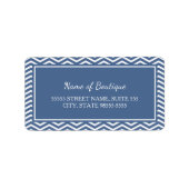 Stylish Slate Blue Chevrons Adressaufkleber (Vorne)