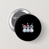 Stylish Snowmen In Winter Wonderland 3 Snowmen Fri Button (Vorne & Hinten)