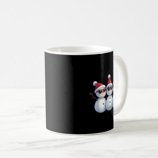 Stylish Snowmen In Winter Wonderland 3 Snowmen Fri Kaffeetasse (VorderseiteRechts)