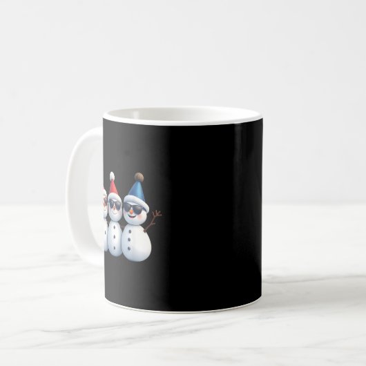 Stylish Snowmen In Winter Wonderland 3 Snowmen Fri Kaffeetasse (Vorderseite Links)
