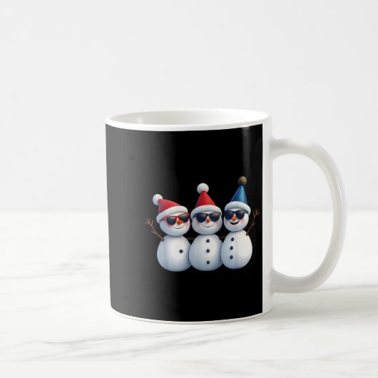 Stylish Snowmen In Winter Wonderland 3 Snowmen Fri Kaffeetasse (Rechts)