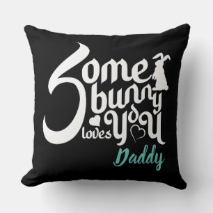 Stylish Some Bunny Love Schwarz Weiß Ostern Typo Kissen
