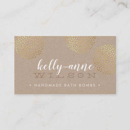 STYLISH SPOTTY SPOT glam gold bath bomkraft Visitenkarte (Vorderseite)