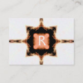 STYLISH SQUARE MONOGRAM rot-braun weiß, Visitenkarte (Rückseite)