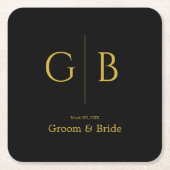 Stylish Square Paper Coasters for Wedding Events Rechteckiger Pappuntersetzer (Vorderseite)
