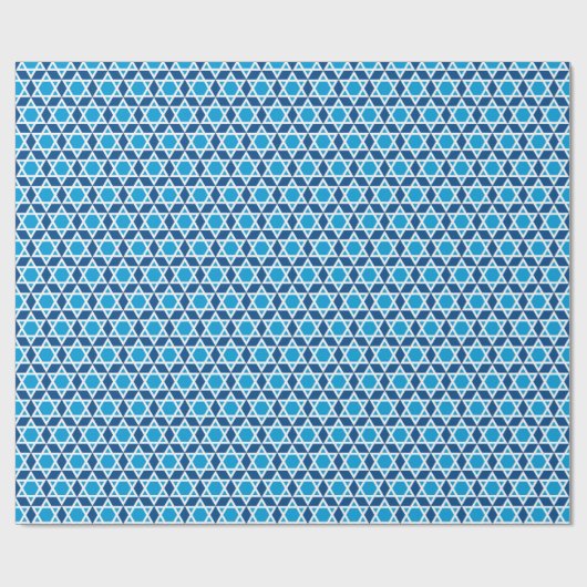 Stylish Star von David Pattern Blue White Geschenkpapier (Flach)