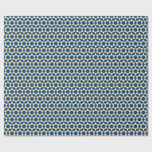 Stylish Star von David Pattern Blue White Gold Geschenkpapier (Flach)