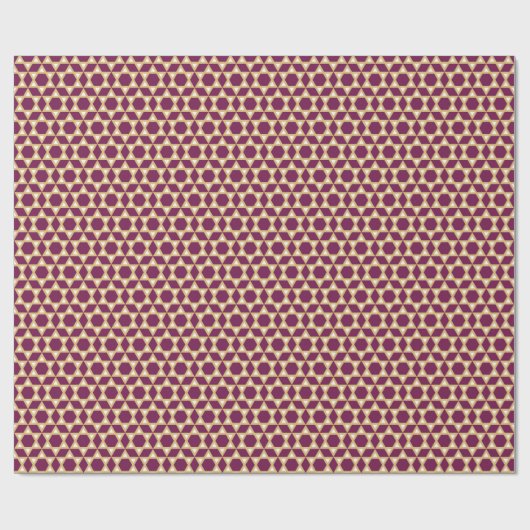 Stylish Star von David Pattern Plum White Gold Geschenkpapier (Flach)