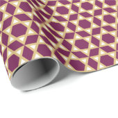 Stylish Star von David Pattern Plum White Gold Geschenkpapier (Rolleneckpunkt)
