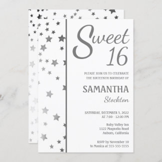 Stylish Stars Sweet 16 Einladung