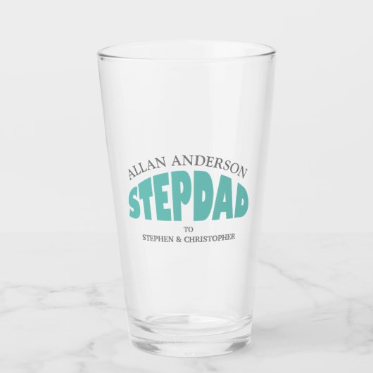 Stylish Stepdad Foto Beer Glas (Vorderseite)
