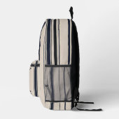 Stylish Striped Blue and Cream Backpack Bedruckter Rucksack (Rechts)