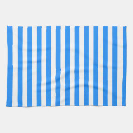 Stylish Striped White and Bright Blue Geschirrtuch