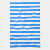 Stylish Striped White and Bright Blue Geschirrtuch (Vertikal)