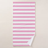 Stylish Striped White and Light Pink Badehandtuch (Badehandtuch)