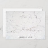 Stylish Subtle White Marble Mitteilungskarte (Vorne/Hinten)