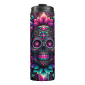 Stylish Sugar Skull Thermosbecher (Vorderseite)