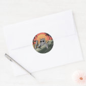Stylish Sunset Cat Runder Aufkleber (Umschlag)