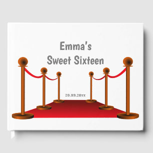 Stylish Sweet 16 Hollywood Red Carpet Geburtstag Gästebuch