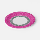 STYLISH TABLE Damaske aus Liebe grau rosa Pappteller (Schrägansicht)