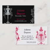 Stylish Tailor Dressmaker schwarz Visitenkarte (Vorne/Hinten)