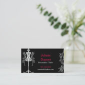 Stylish Tailor Dressmaker schwarz Visitenkarte (Stehend Vorderseite)