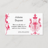 Stylish Tailor Dressmaker schwarz Visitenkarte (Rückseite)