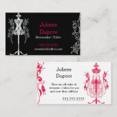 Stylish Tailor Dressmaker schwarz Visitenkarte (Vorne/Hinten)