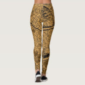 Stylish Tan Leaf Leggings (Rückseite)