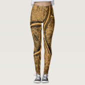 Stylish Tan Leaf Leggings (Vorderseite)