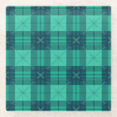 Stylish Tartan Plaid Green  Glasuntersetzer (Vorderseite)