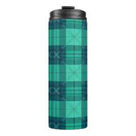 Stylish Tartan Plaid Green  Thermosbecher