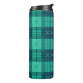 Stylish Tartan Plaid Green  Thermosbecher (Nach links gedreht)