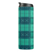 Stylish Tartan Plaid Green  Thermosbecher (Nach rechts gedreht)