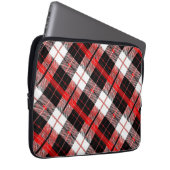 Stylish Tartan Plaid Red and Black Electronics Bag Laptopschutzhülle (Vorne Rechts)