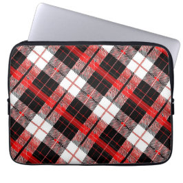 Stylish Tartan Plaid Red and Black Electronics Bag Laptopschutzhülle