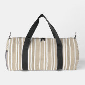 Stylish Taupe Striped Watercolor Daisy Exercise Duffle Bag (Rückseite)
