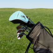 Stylish Teal Aqua Blue Custom MOM Name Cart Golf Headcover (In SItu)