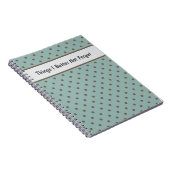 Stylish, Teal Background With Brown Polka Dot Notizblock (Rechte Seite)