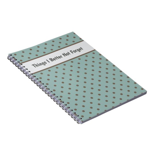 Stylish, Teal Background With Brown Polka Dot Notizblock (Rechte Seite)