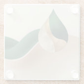 Stylish Teardrop Wave Beige and Green  Glasuntersetzer (Rückseite)