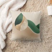 Stylish Teardrop Wave Beige and Green  Kissen (Decke)