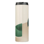 Stylish Teardrop Wave Beige and Green  Thermosbecher (Rückseite)