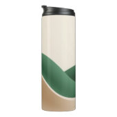 Stylish Teardrop Wave Beige and Green  Thermosbecher (Nach rechts gedreht)