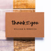 Stylish Thank You Custom Names Script Heart Gummistempel