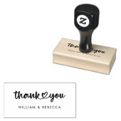 Stylish Thank You Custom Names Script Heart Gummistempel (Stempel)