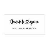 Stylish Thank You Custom Names Script Heart Gummistempel (Prägung)