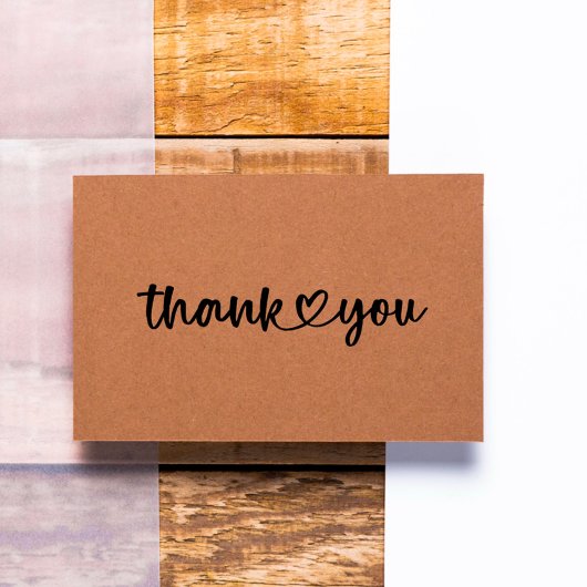  Stylish Thank You Script Heart Gummistempel